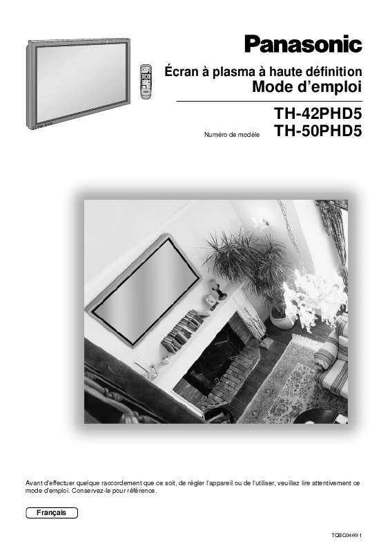 Guide utilisation PANASONIC TH-50PHD5EX  de la marque PANASONIC