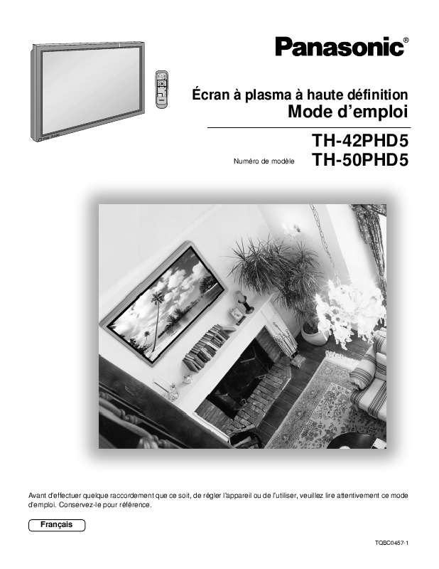 Guide utilisation PANASONIC TH-50PHD5UY  de la marque PANASONIC