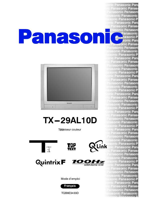 Guide utilisation PANASONIC TX-29AL10D  de la marque PANASONIC