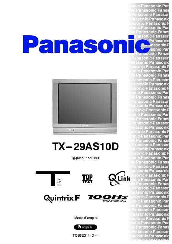 Guide utilisation PANASONIC TX-29AS10D  de la marque PANASONIC