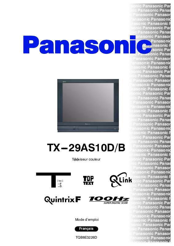 Guide utilisation PANASONIC TX-29AS10DB  de la marque PANASONIC