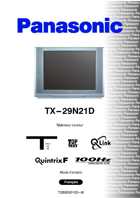 Guide utilisation PANASONIC TX-29N21D  de la marque PANASONIC
