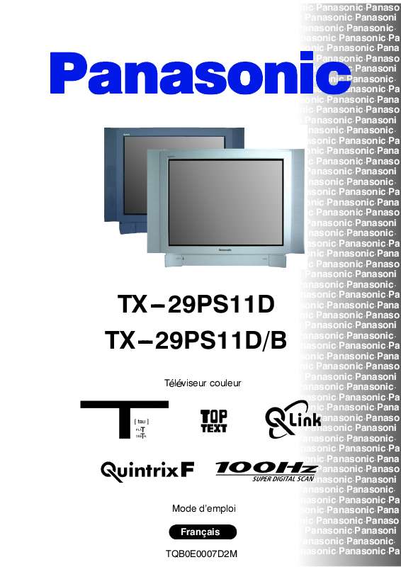 Guide utilisation PANASONIC TX-29PS11D  de la marque PANASONIC