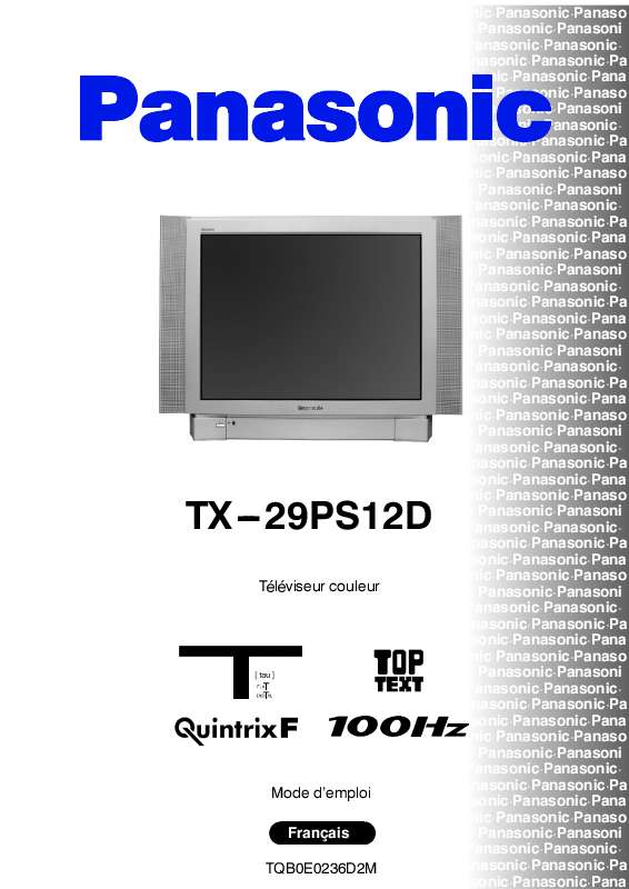 Guide utilisation PANASONIC TX-29PS12D  de la marque PANASONIC