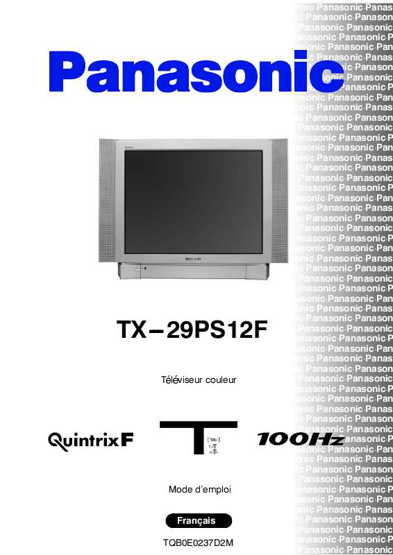 Guide utilisation PANASONIC TX-29PS12F  de la marque PANASONIC