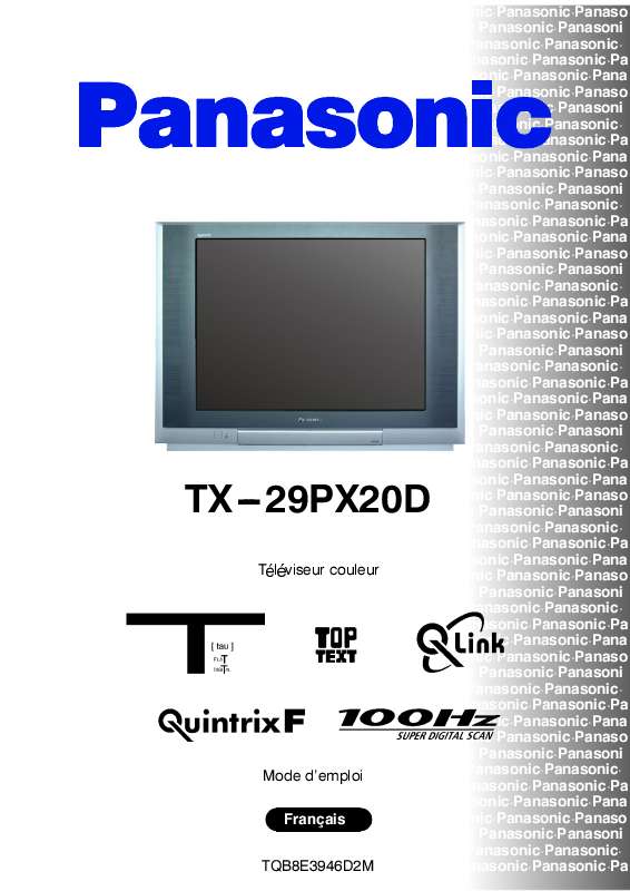 Guide utilisation PANASONIC TX-29PX20D  de la marque PANASONIC
