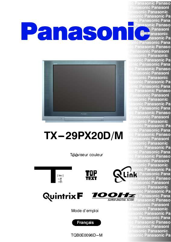 Guide utilisation PANASONIC TX-29PX20DM  de la marque PANASONIC