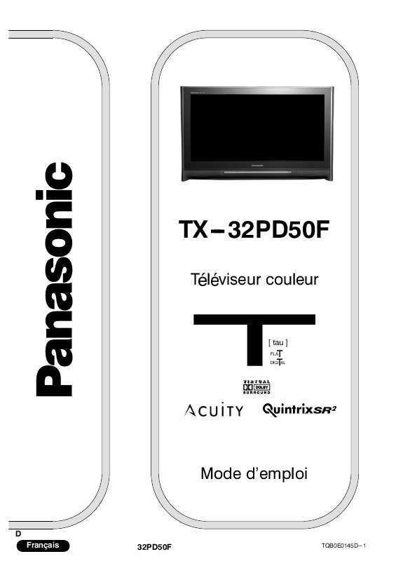 Guide utilisation PANASONIC TX-32PD50F  de la marque PANASONIC