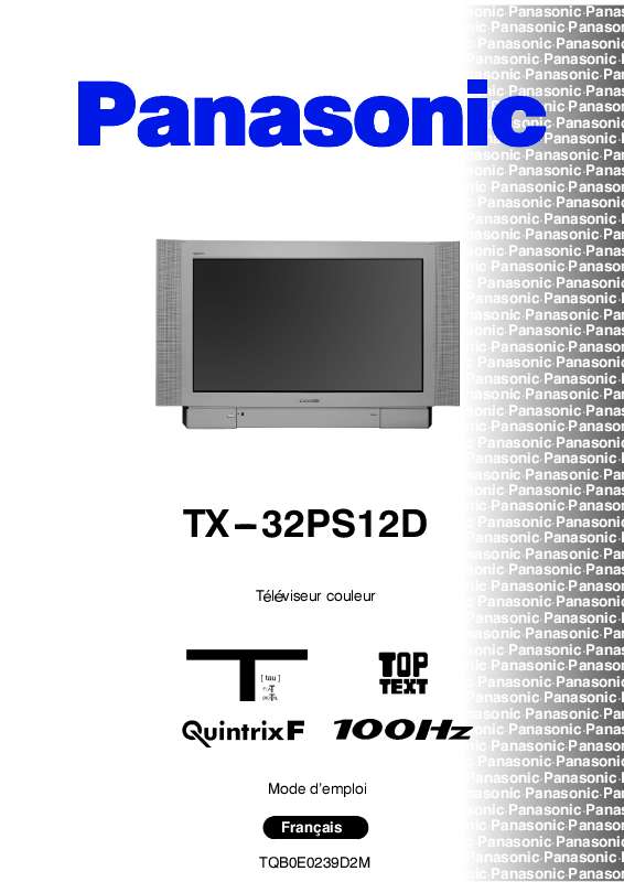 Guide utilisation PANASONIC TX-32PS12D  de la marque PANASONIC