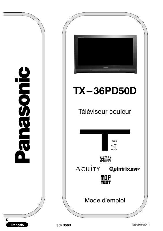 Guide utilisation PANASONIC TX-36PD50D  de la marque PANASONIC