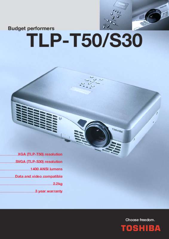 Guide utilisation TOSHIBA TLP S30  de la marque TOSHIBA
