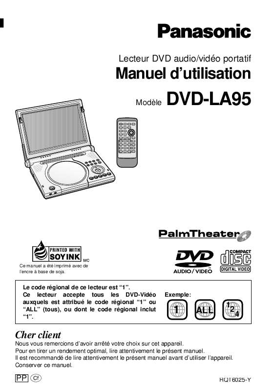 Guide utilisation PANASONIC DVD-LA95  de la marque PANASONIC