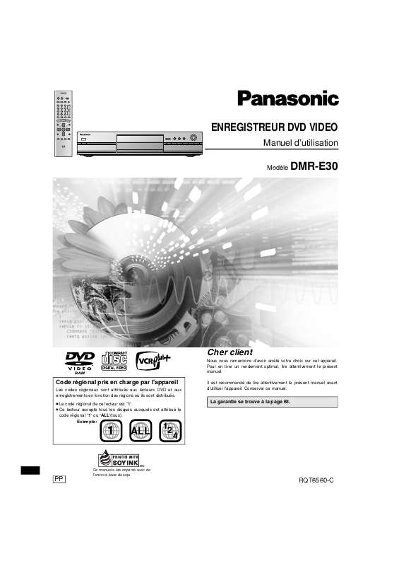 Guide utilisation PANASONIC DMR-E30  de la marque PANASONIC