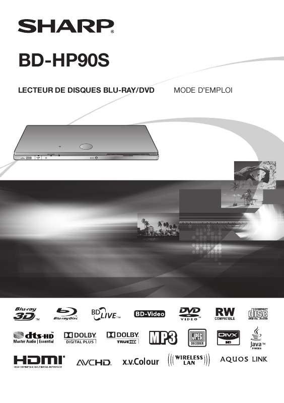 Guide utilisation SHARP BD HP 90  de la marque SHARP
