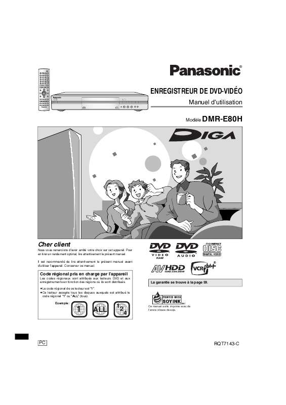Guide utilisation PANASONIC DMR-E80H  de la marque PANASONIC