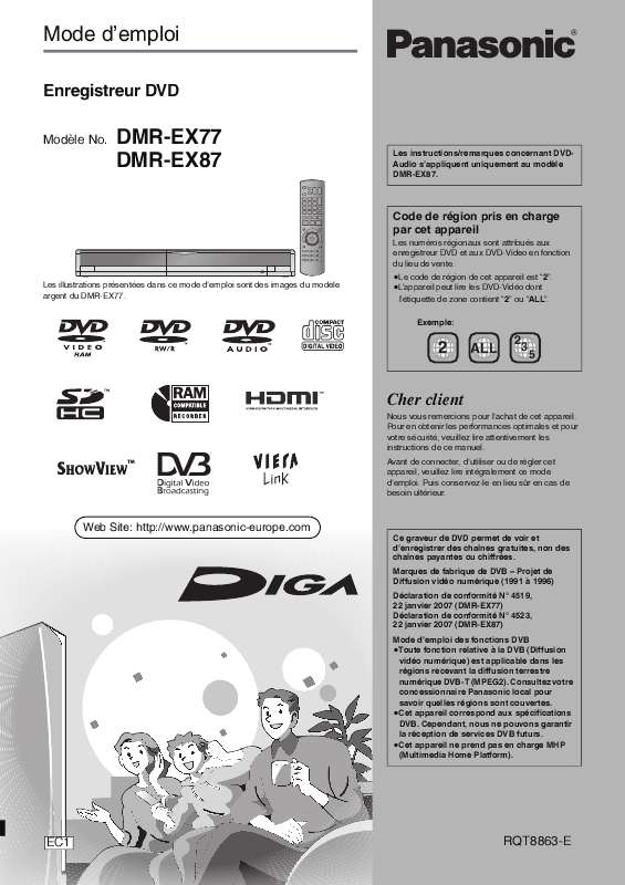 Guide utilisation PANASONIC DMR-EX87  de la marque PANASONIC