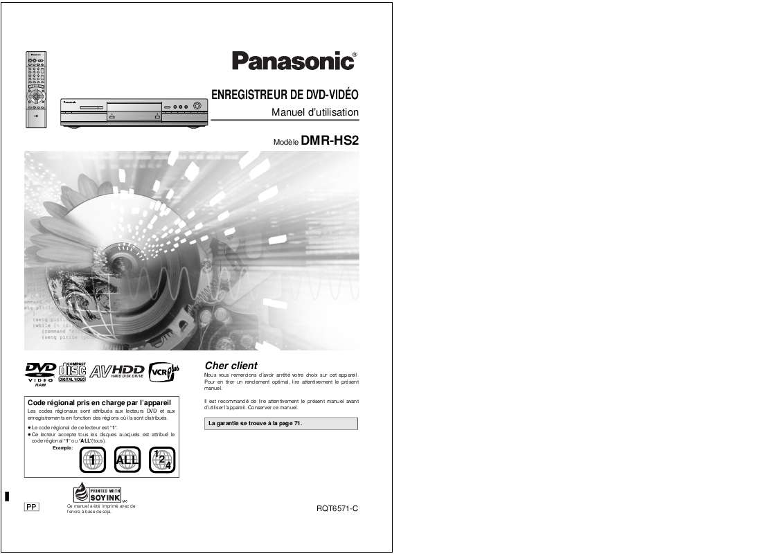 Guide utilisation PANASONIC DMR-HS2  de la marque PANASONIC