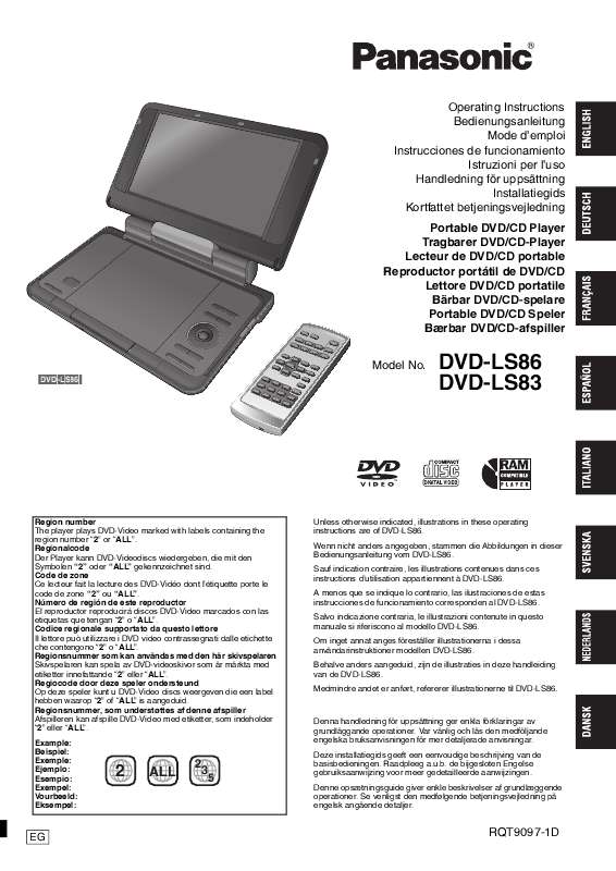 Guide utilisation PANASONIC DVD-LS86  de la marque PANASONIC
