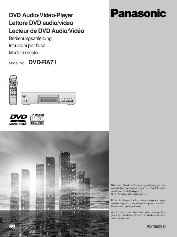 Guide utilisation PANASONIC DVD-RA71  de la marque PANASONIC