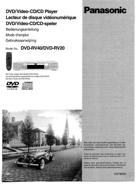 Guide utilisation PANASONIC DVD-RV20  de la marque PANASONIC