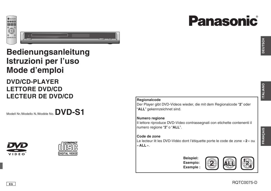 Guide utilisation PANASONIC DVD-S1  de la marque PANASONIC