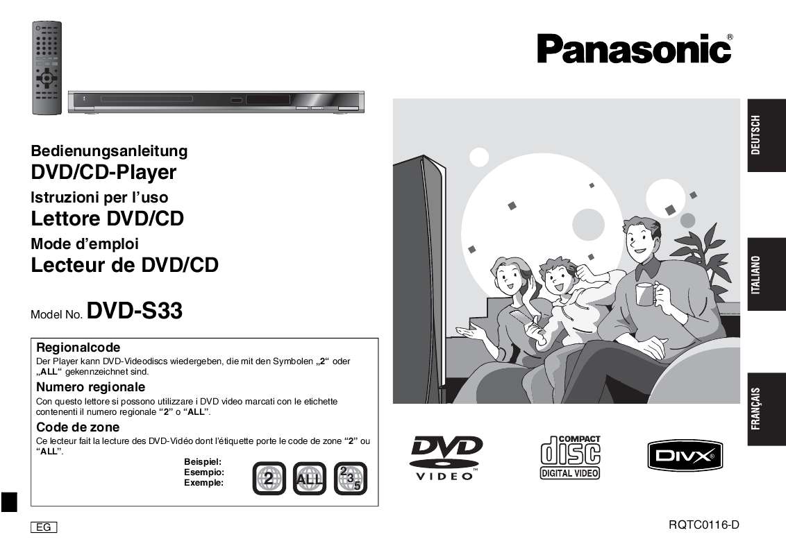 Guide utilisation PANASONIC DVD-S33  de la marque PANASONIC