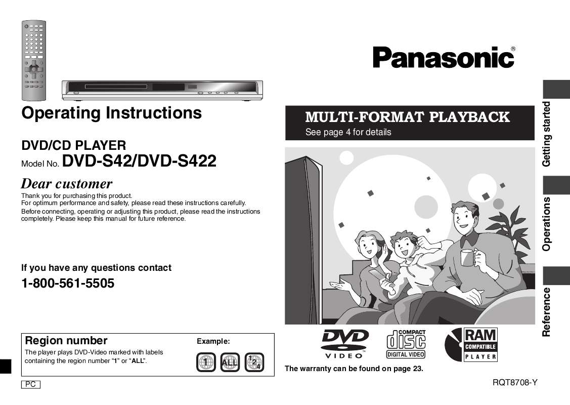 Guide utilisation PANASONIC DVD-S42  de la marque PANASONIC