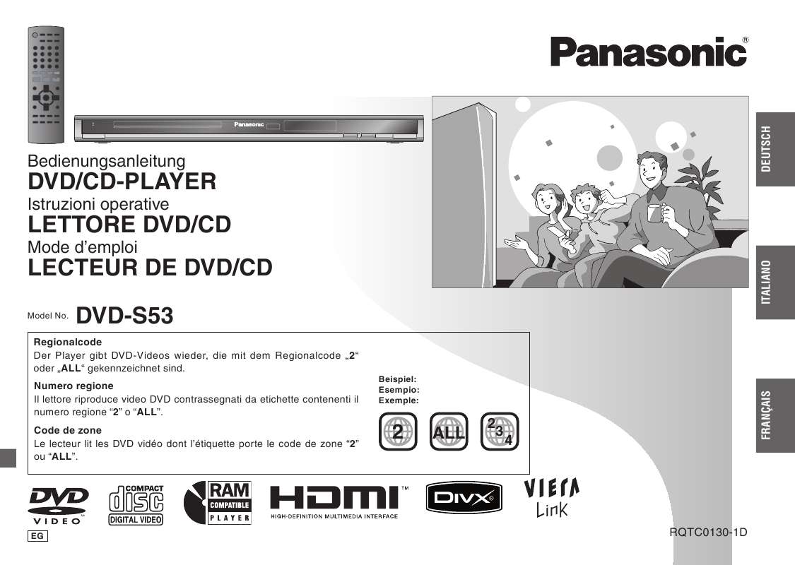 Guide utilisation PANASONIC DVD-S53  de la marque PANASONIC