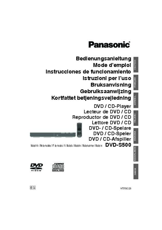 Guide utilisation PANASONIC DVD-S500EG  de la marque PANASONIC