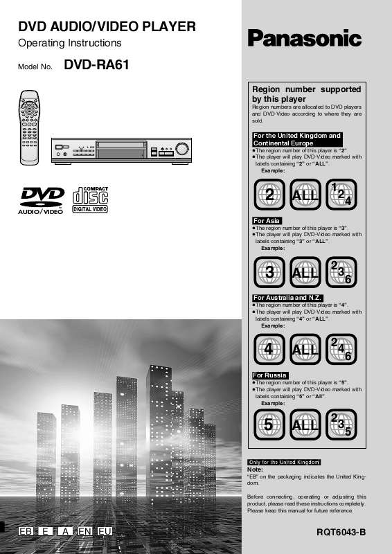 Guide utilisation PANASONIC DVDRA61A  de la marque PANASONIC