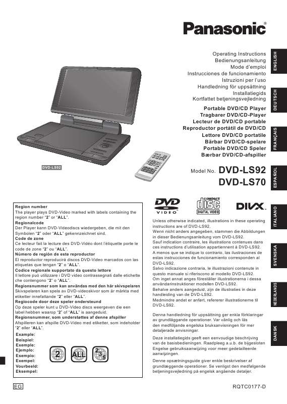 Guide utilisation PANASONIC DVD-LS70EG  de la marque PANASONIC