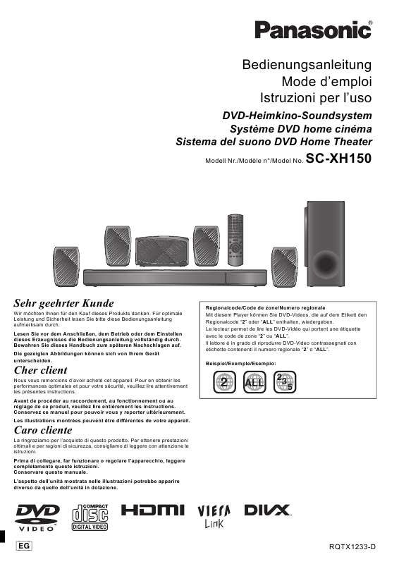 Guide utilisation PANASONIC SC-XH150EG  de la marque PANASONIC