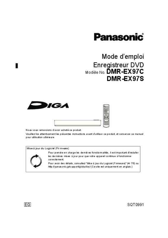 Guide utilisation PANASONIC DMR-EX97CEG  de la marque PANASONIC