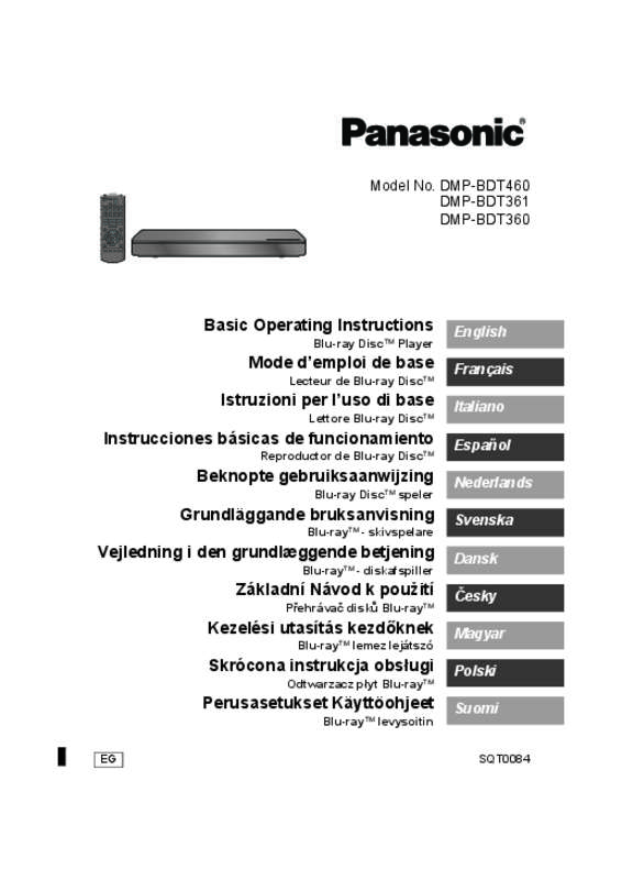 Guide utilisation PANASONIC DMP-BDT360EG  de la marque PANASONIC