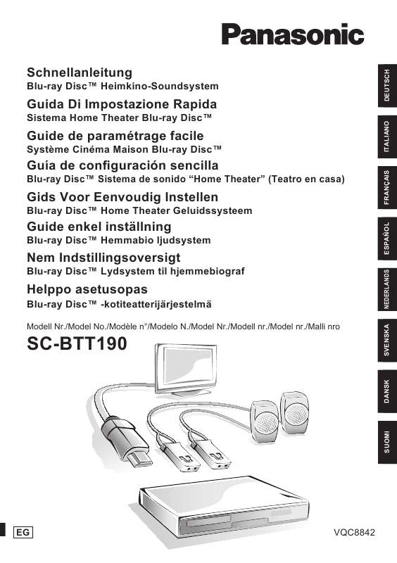 Guide utilisation PANASONIC SC-BTT190  de la marque PANASONIC