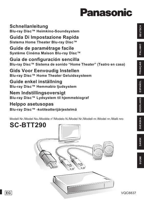 Guide utilisation PANASONIC SC-BTT290  de la marque PANASONIC