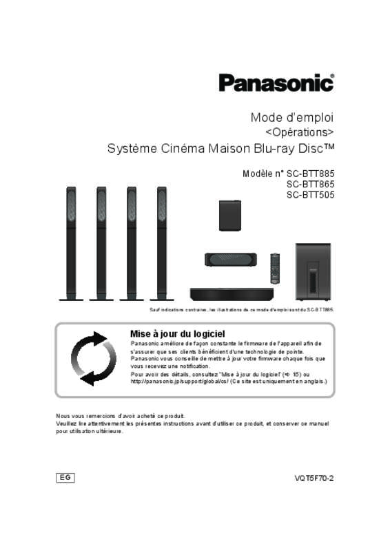 Guide utilisation PANASONIC SC-BTT505EG  de la marque PANASONIC