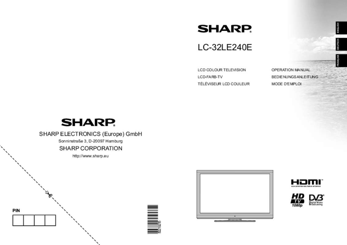 Guide utilisation SHARP LC-32LE240E  de la marque SHARP