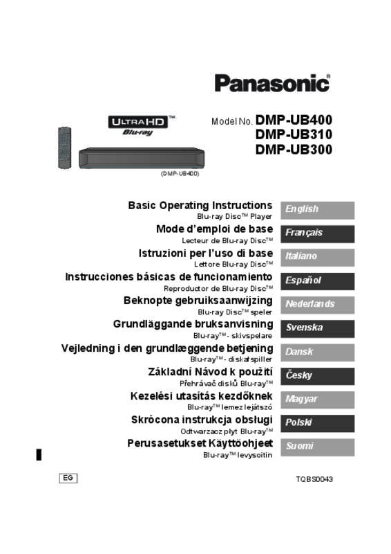 Guide utilisation PANASONIC DMPUB300EG  de la marque PANASONIC