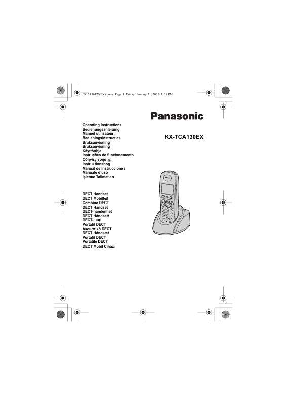 Guide utilisation PANASONIC KX-TCA130EX  de la marque PANASONIC