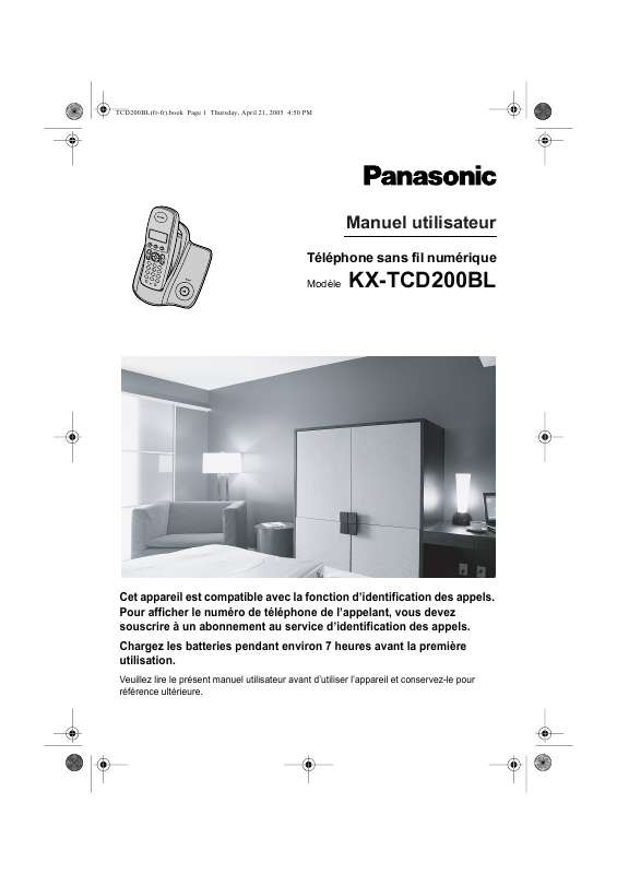 Guide utilisation PANASONIC KX-TCD200BL  de la marque PANASONIC