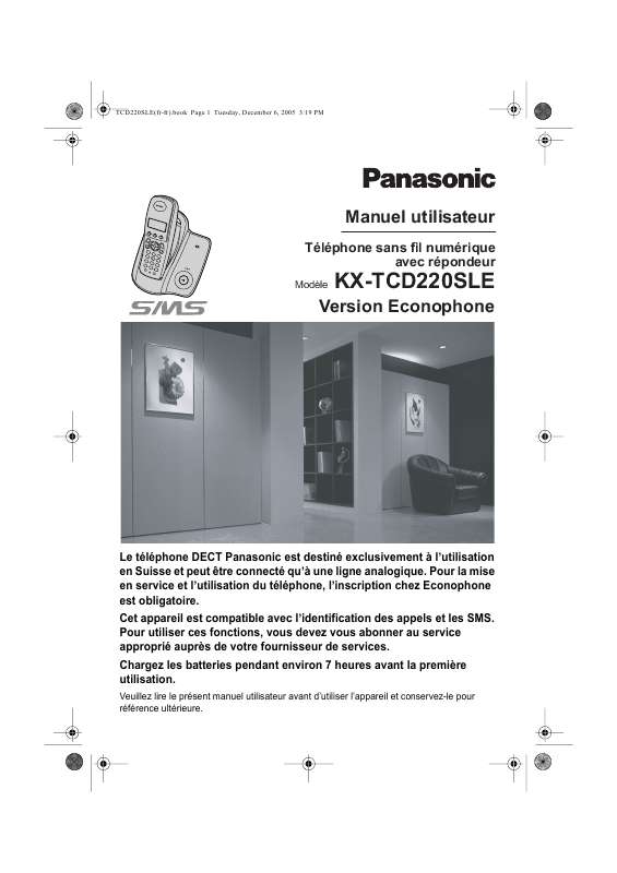 Guide utilisation PANASONIC KX-TCD220SLE  de la marque PANASONIC