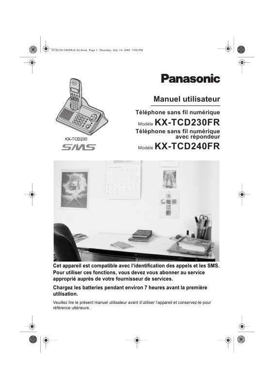 Guide utilisation PANASONIC KX-TCD230FR  de la marque PANASONIC