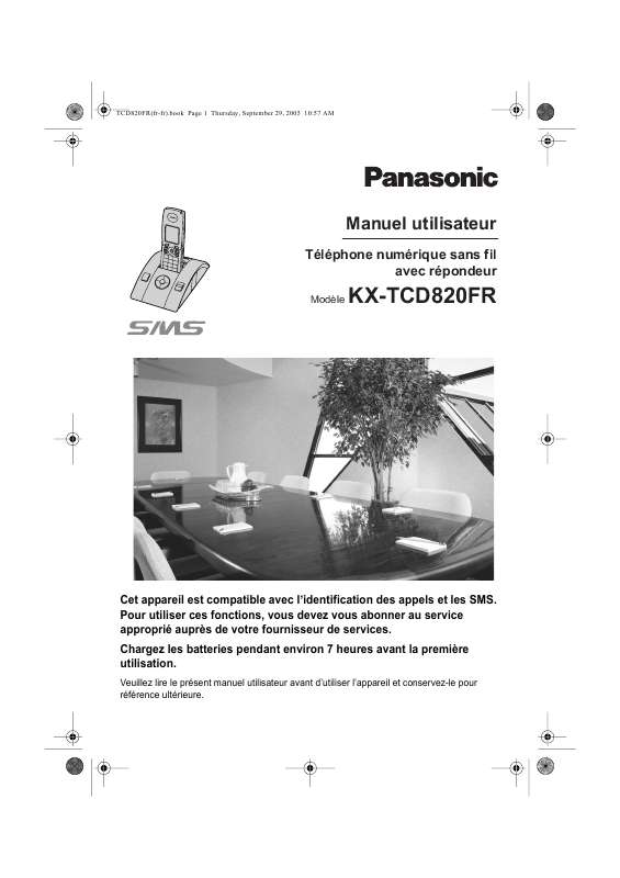 Guide utilisation PANASONIC KX-TCD820FR  de la marque PANASONIC