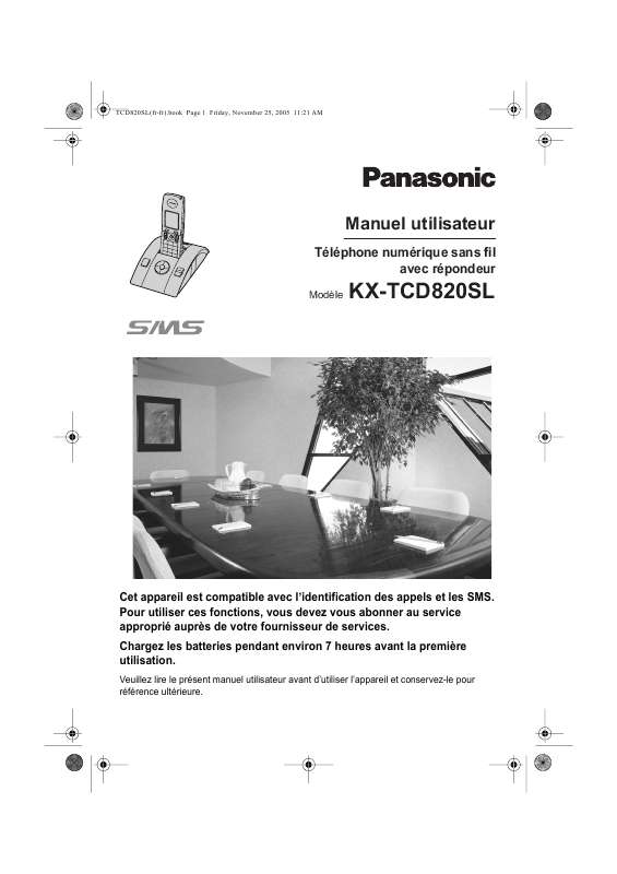 Guide utilisation PANASONIC KX-TCD820SL  de la marque PANASONIC