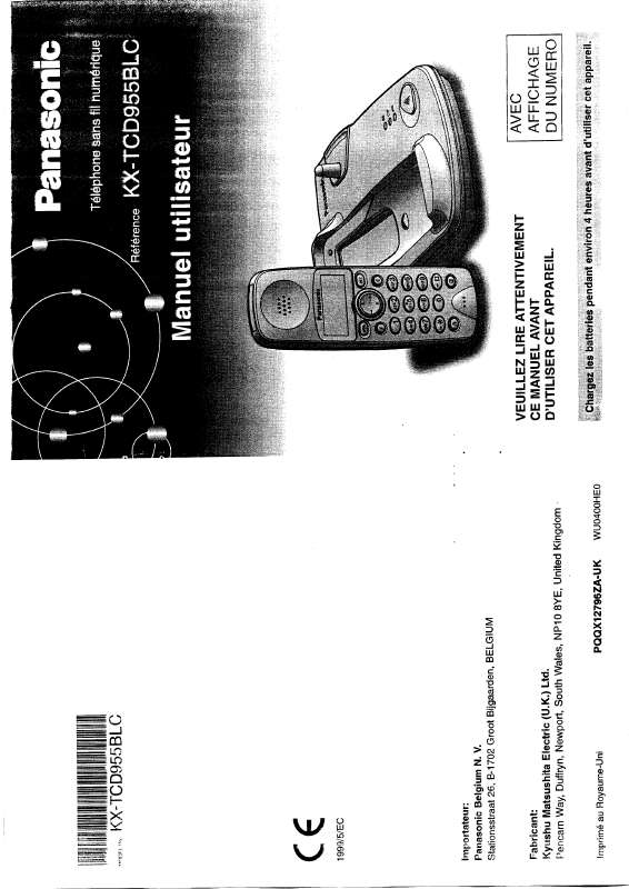 Guide utilisation PANASONIC KX-TCD955  de la marque PANASONIC