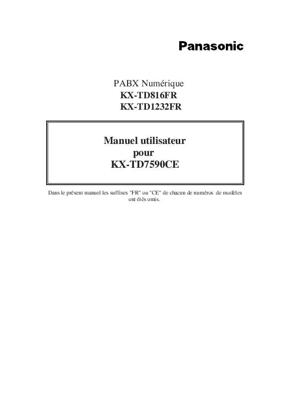 Guide utilisation PANASONIC KX-TD816FR  de la marque PANASONIC