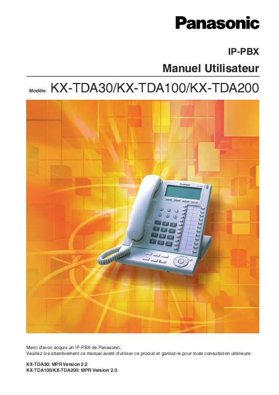 Guide utilisation PANASONIC KX-TDA100CE  de la marque PANASONIC