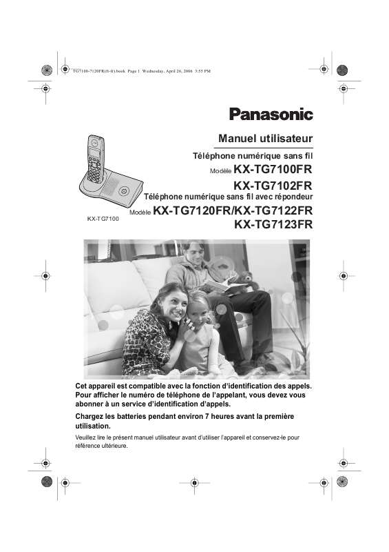 Guide utilisation PANASONIC KX-TG7100FR  de la marque PANASONIC