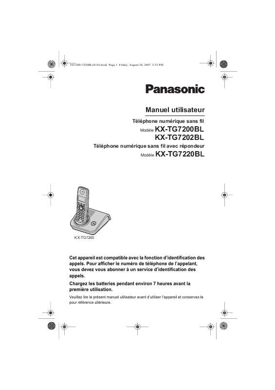 Guide utilisation PANASONIC KX-TG7200BL  de la marque PANASONIC